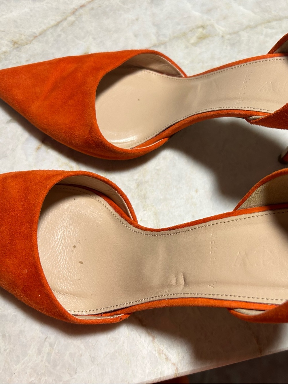 J. Crew Red-Orange Suede Pointed-Toe Women’s Heels